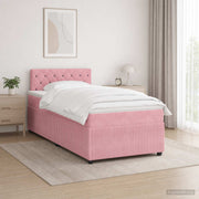 Boxspring krevet s madracem Ružičasta 120 x 190 cm Baršun