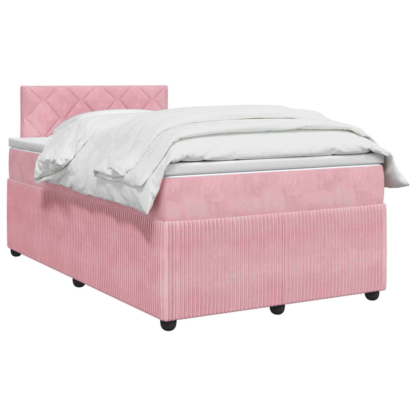 Boxspring krevet s madracem Ružičasta 120 x 190 cm Baršun