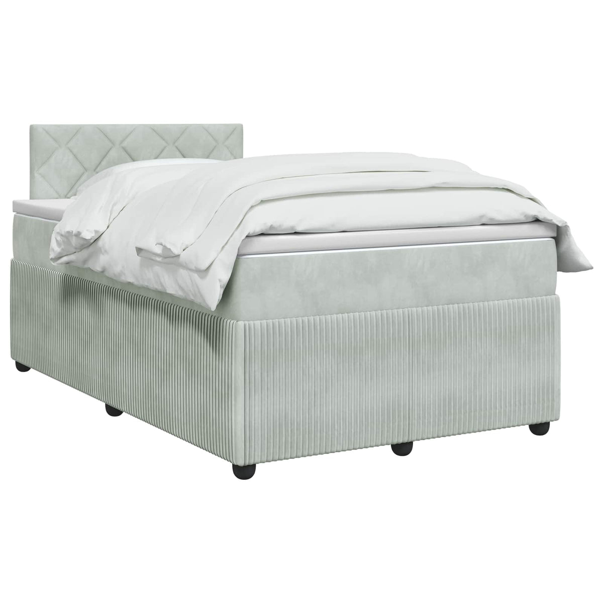 Boxspring krevet s madracem Svjetlosiva 120 x 200 cm Baršun
