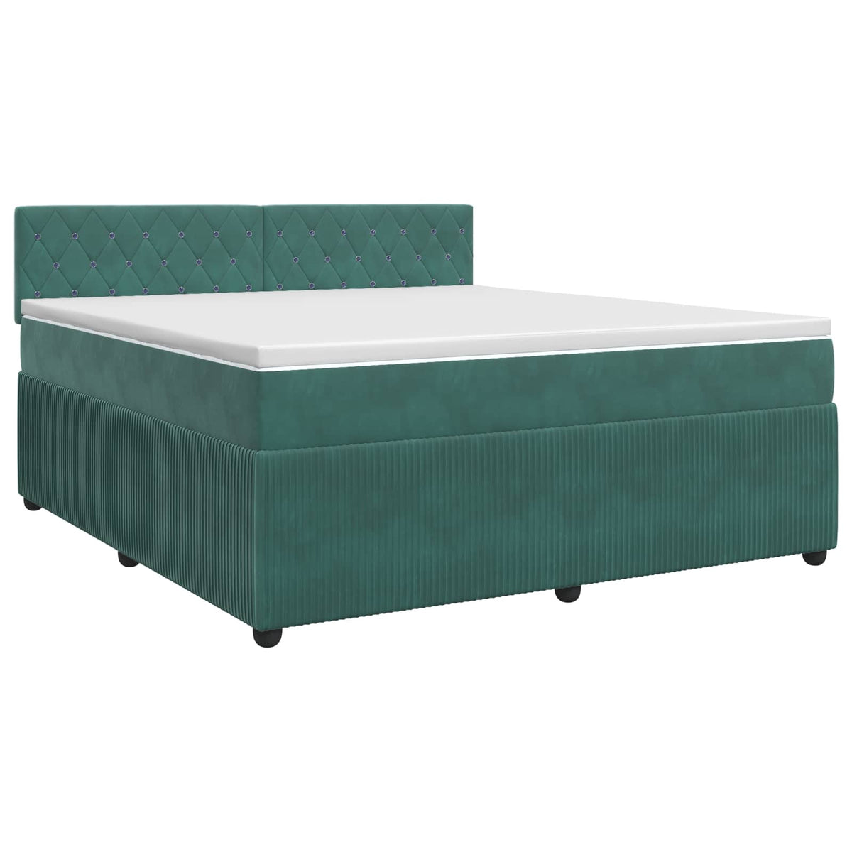 Boxspring krevet s madracem Tamnozelena 140 x 190 cm Baršun