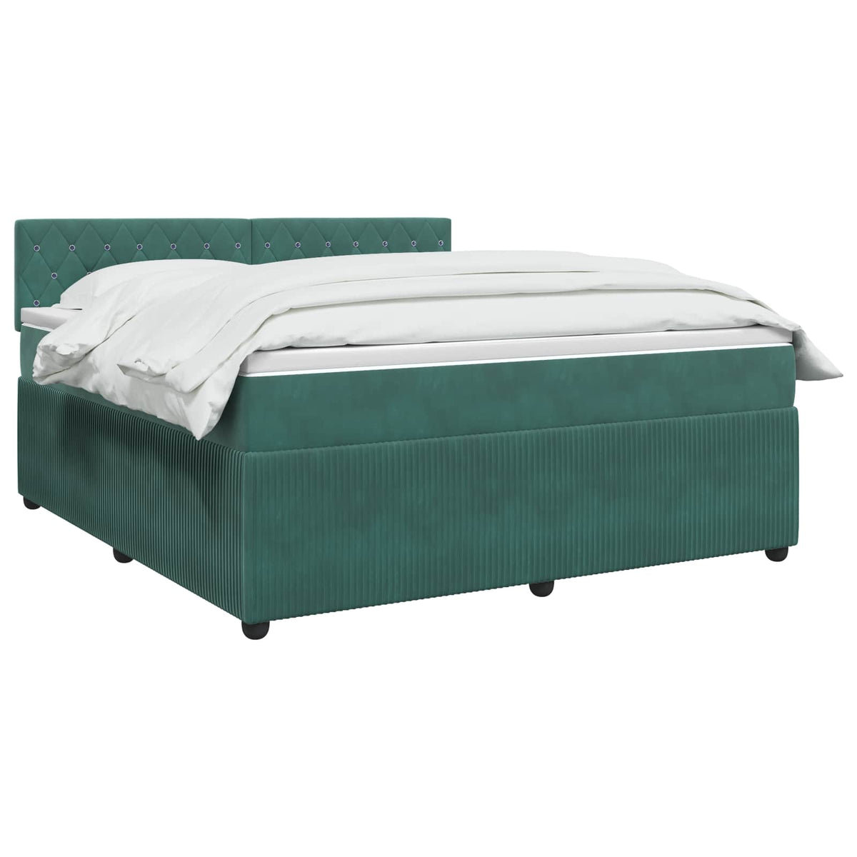 Boxspring krevet s madracem Tamnozelena 140 x 190 cm Baršun