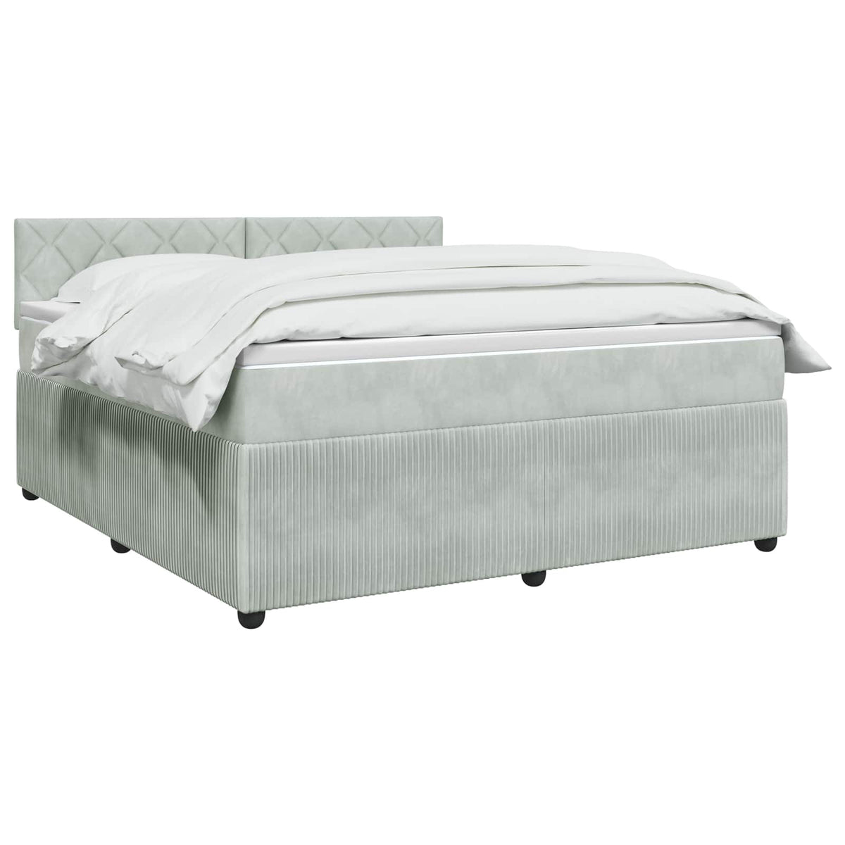 Boxspring krevet s madracem Svjetlosiva 140 x 190 cm Baršun