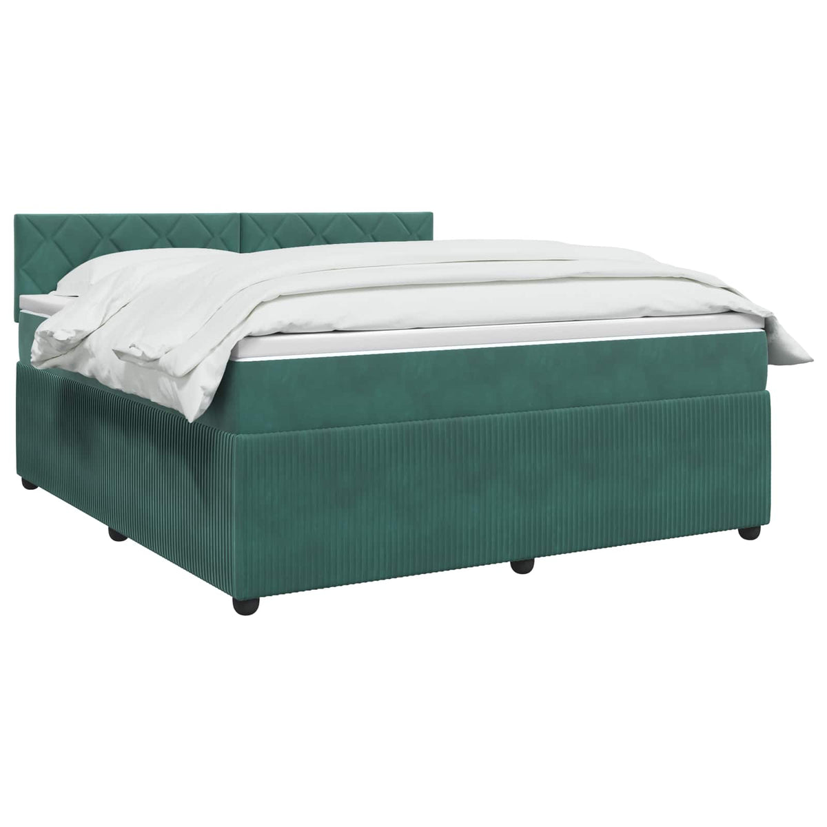 Boxspring krevet s madracem Tamnozelena 140 x 190 cm Baršun