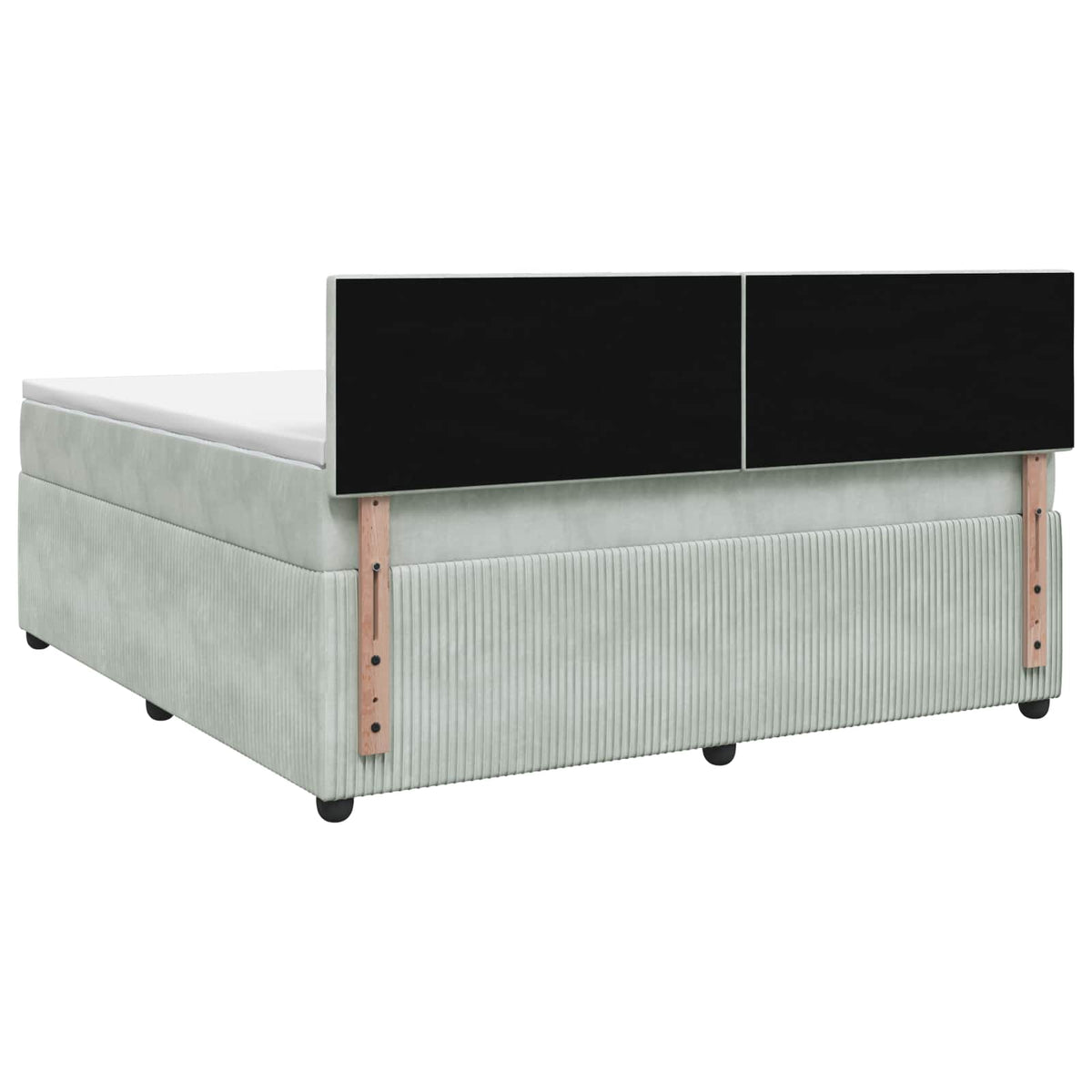 Boxspring krevet s madracem Svjetlosiva 140 x 200 cm Baršun Zelena