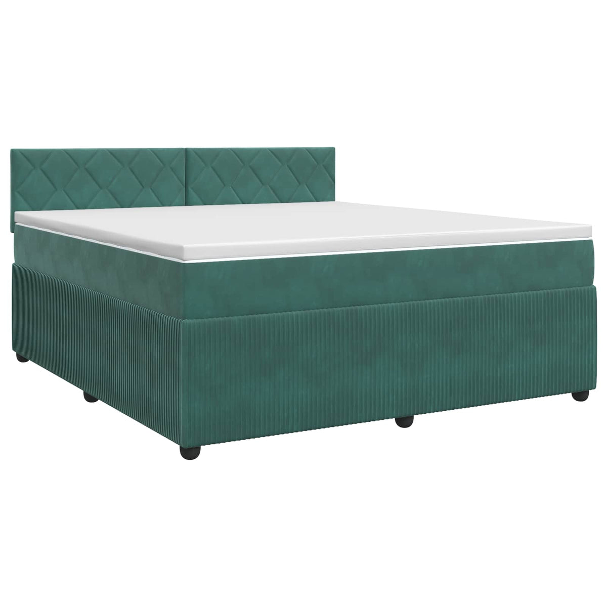 Boxspring krevet s madracem Tamnozelena 140 x 200 cm Baršun