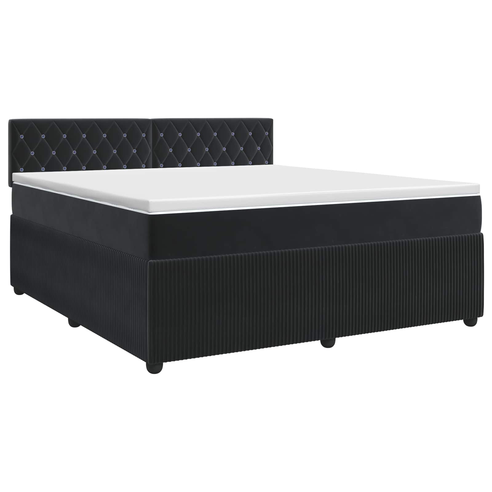 Boxspring krevet s madracem Crna 160 x 200 cm Baršun