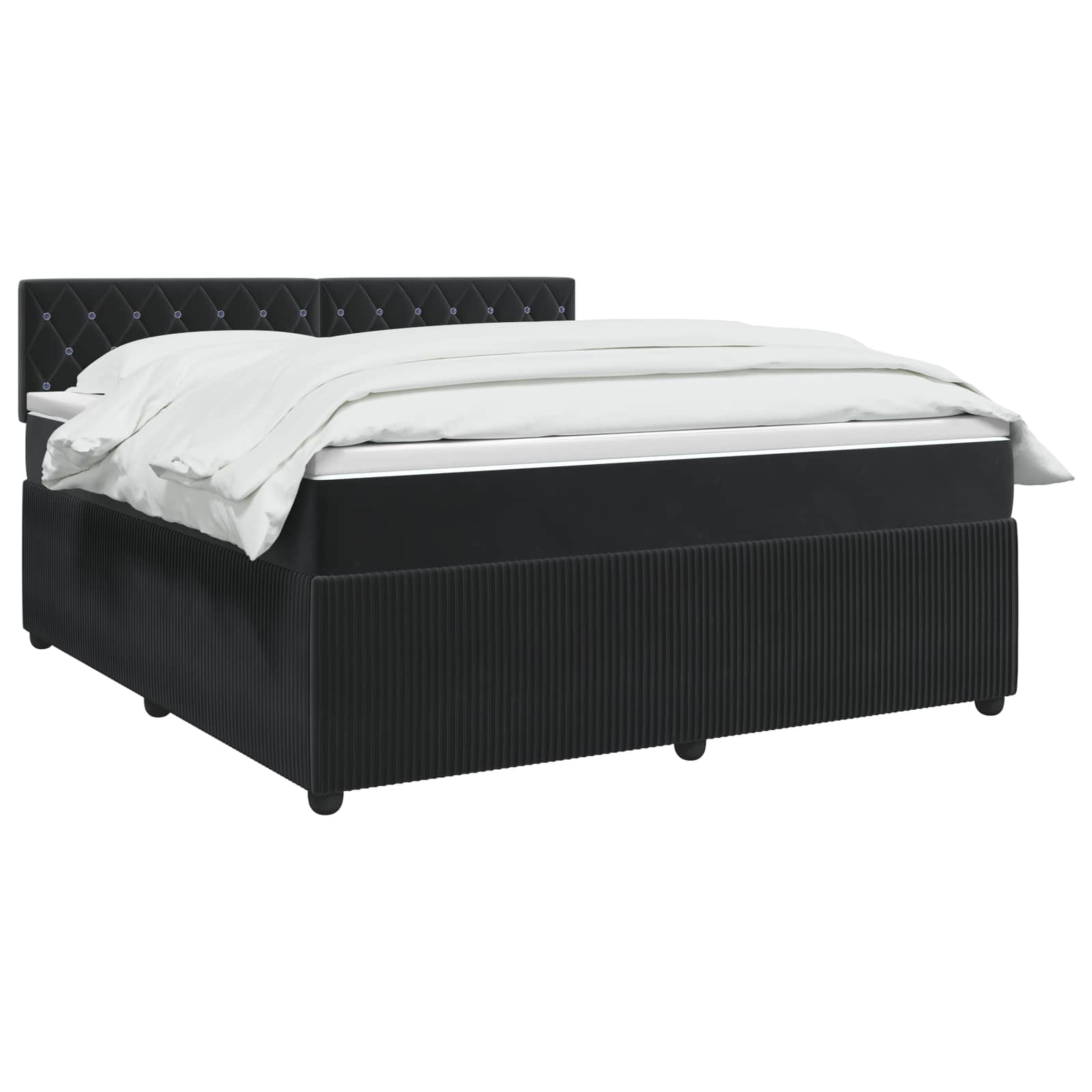 Boxspring krevet s madracem Crna 160 x 200 cm Baršun