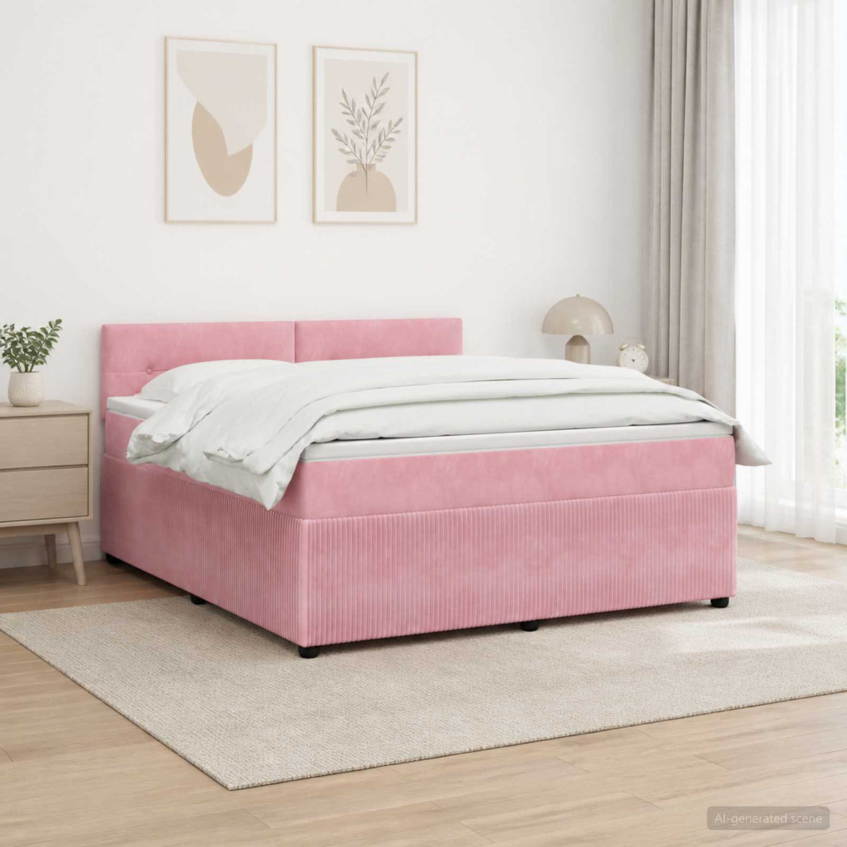 Boxspring krevet s madracem Ružičasta 180 x 200 cm Baršun