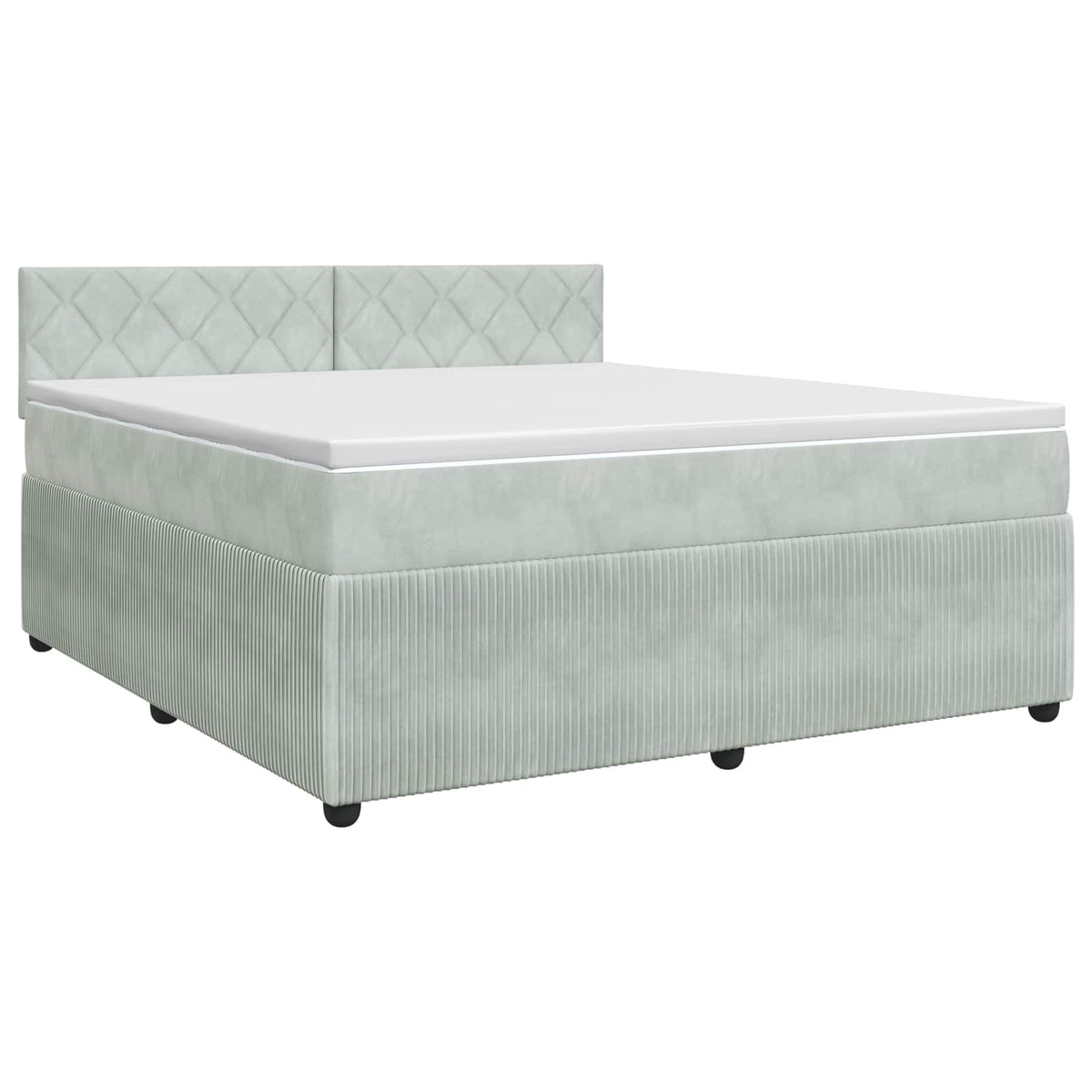Boxspring krevet s madracem Svjetlosiva 180 x 200 cm Baršun Zelena 200 x 180 x 88 cm