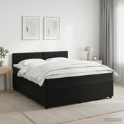 Boxspring krevet s madracem Crna 140 x 200 cm Baršun