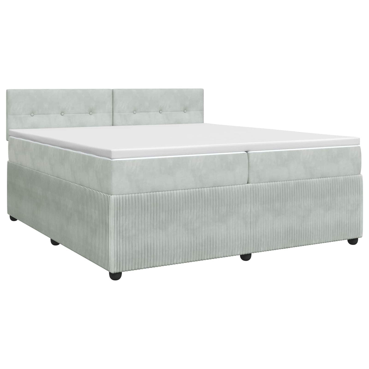 Boxspring krevet s madracem Svjetlosiva 200 x 200 cm Baršun