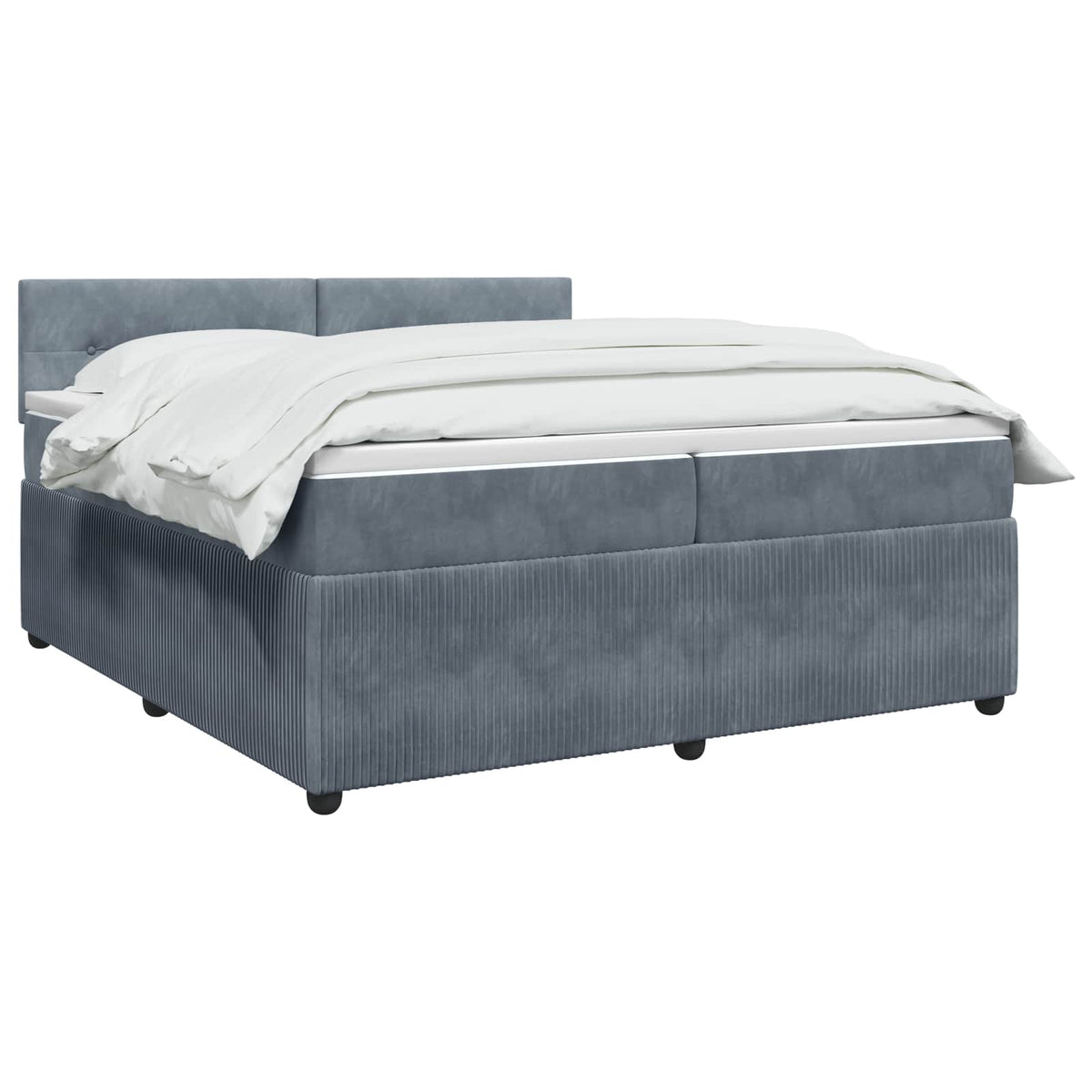 Boxspring krevet s madracem Tamnosiva 200 x 200 cm Baršun