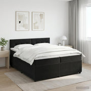 Boxspring krevet s madracem Crna 200 x 200 cm Baršun