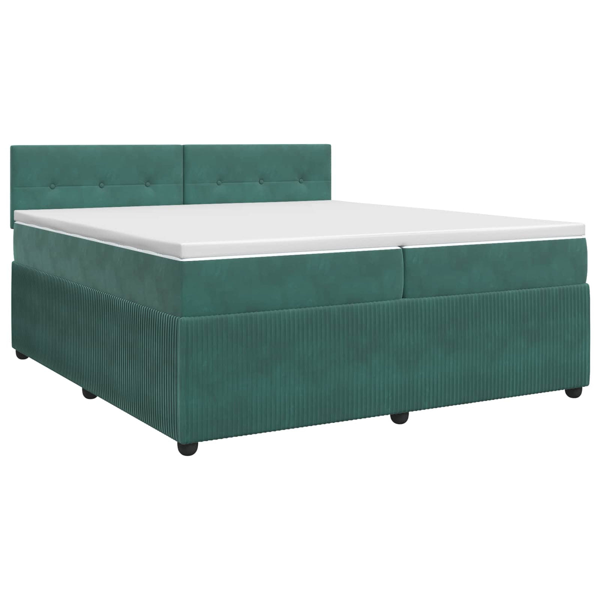 Boxspring krevet s madracem Tamnozelena 200 x 200 cm Baršun