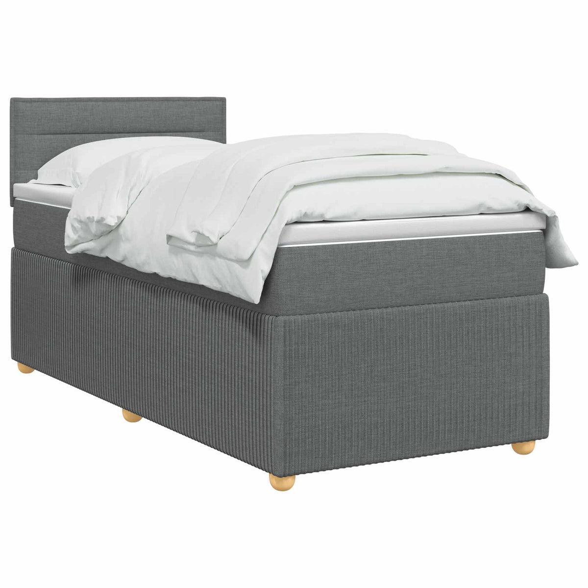 Boxspring krevet s madracem Tamnosiva 90 x 190 cm Tkanina 191 x 91.5 x 88 cm