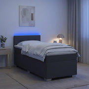 Krevet s box springom, madracem i LED-om Tamnosiva 90 x 200 cm
