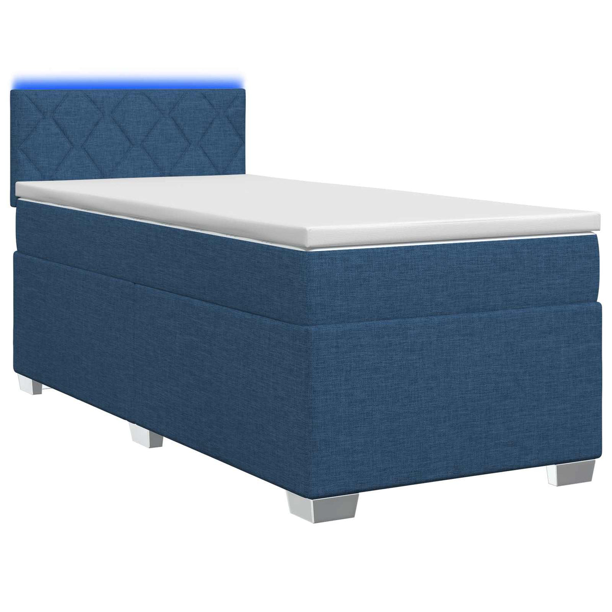 Krevet s box springom, madracem i LED-om Plava 90 x 200 cm