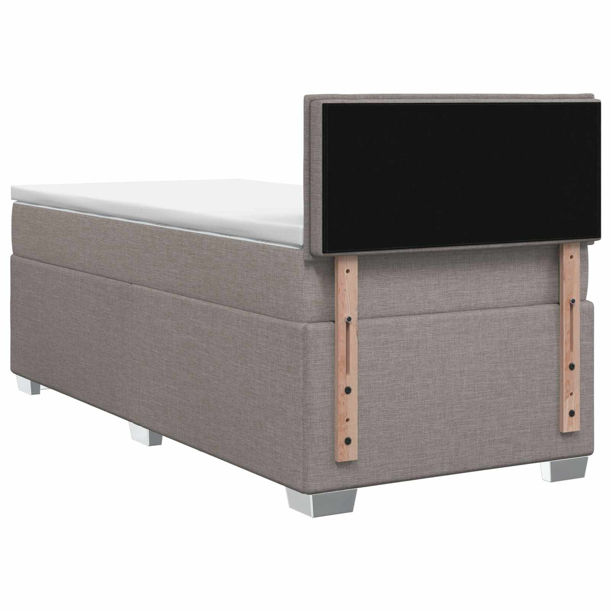Krevet s box springom, madracem i LED-om Sivosmeđa 100 x 200 cm