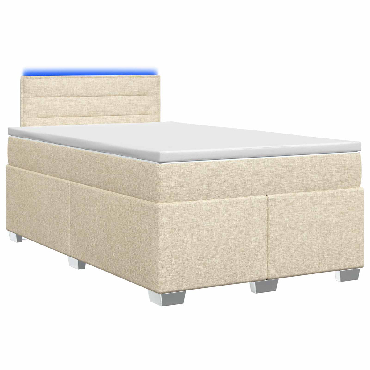 Krevet s box springom, madracem i LED-om Krem 120 x 190 cm