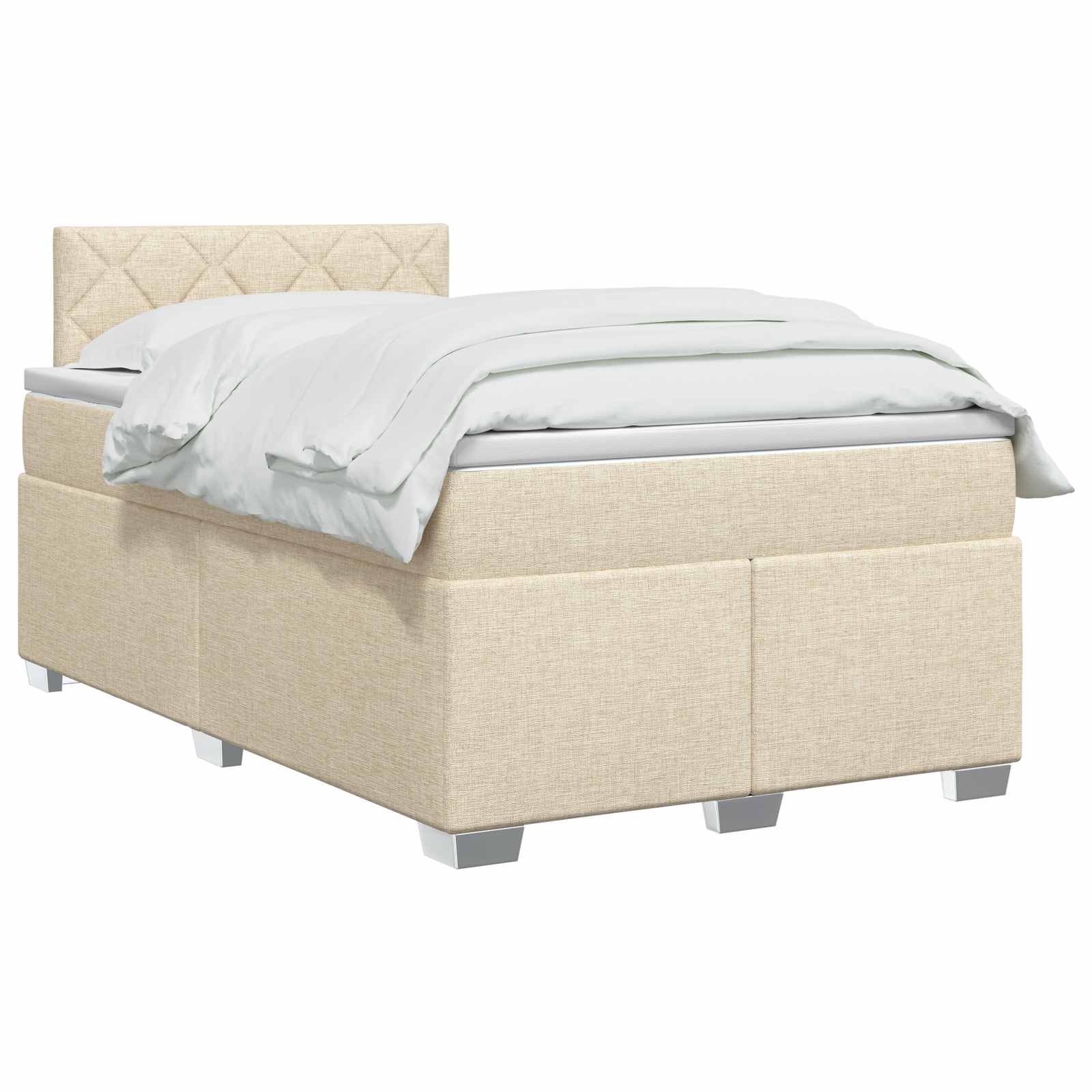 Krevet s box springom, madracem i LED-om Krem 120 x 200 cm