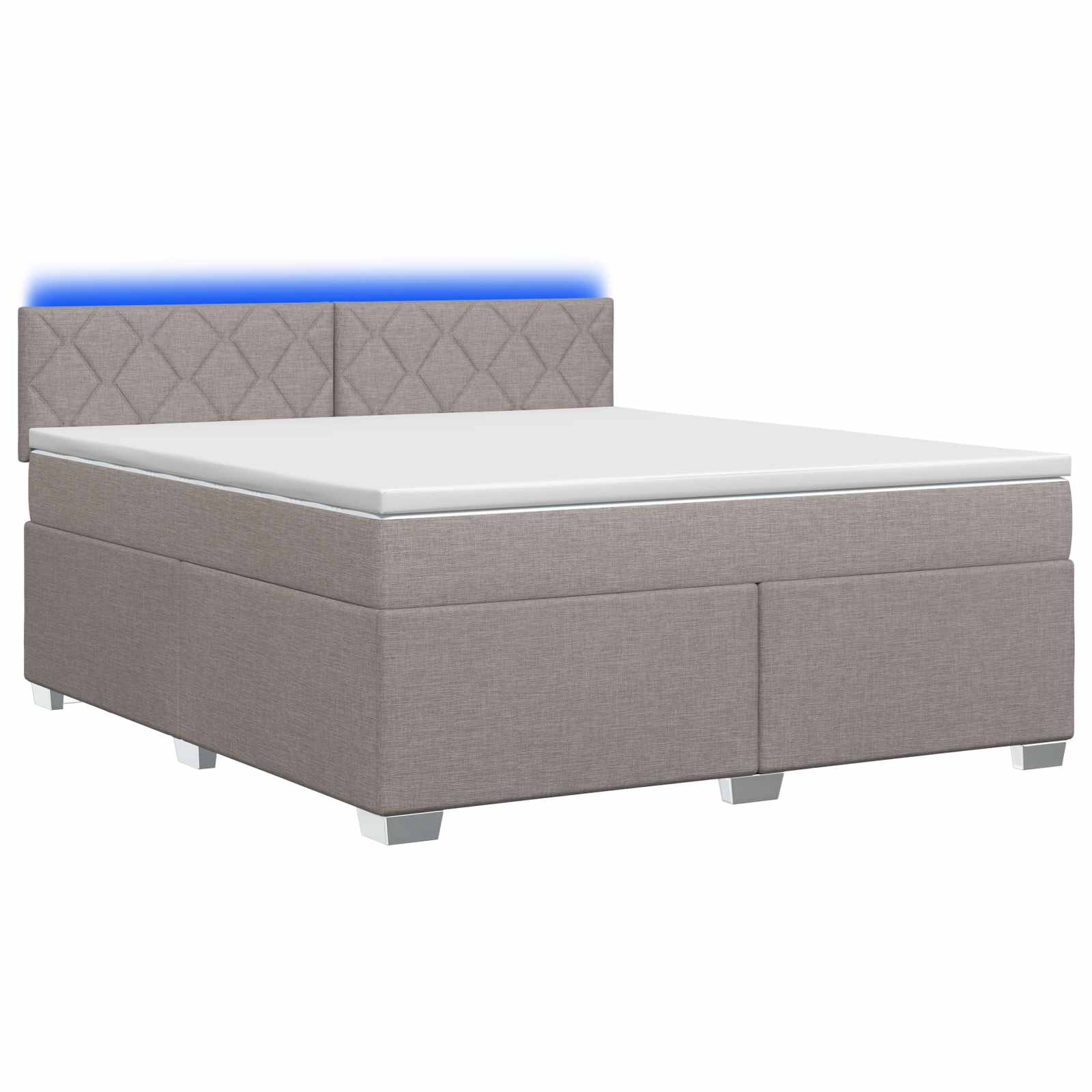 Krevet s box springom, madracem i LED-om Sivosmeđa 140 x 190 cm
