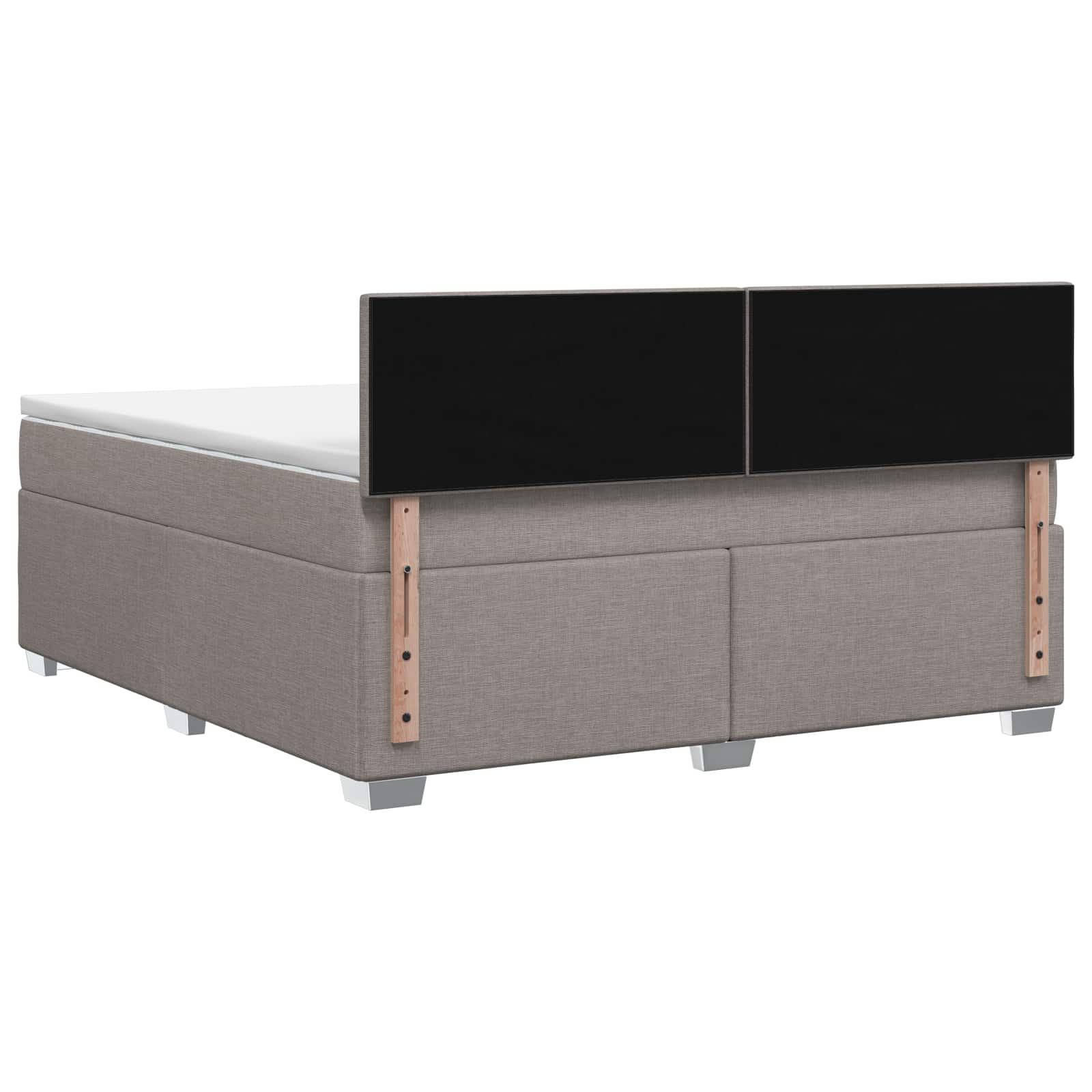 Krevet s box springom, madracem i LED-om Sivosmeđa 140 x 190 cm