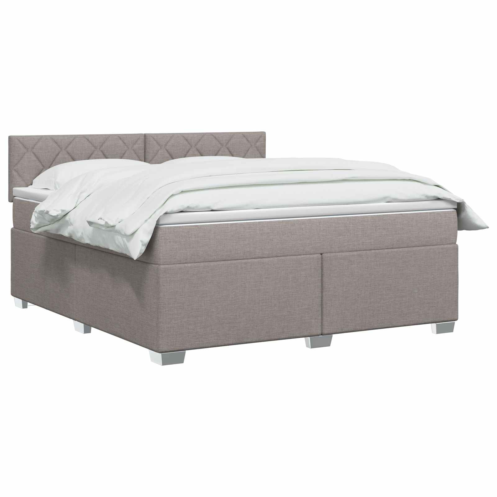 Krevet s box springom, madracem i LED-om Sivosmeđa 140 x 190 cm
