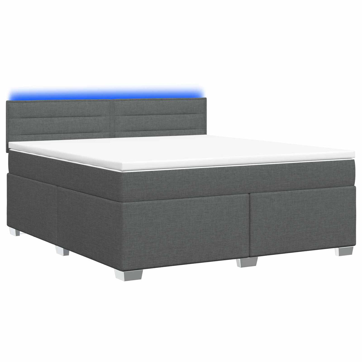 Krevet s box springom, madracem i LED-om Tamnosiva 140 x 200 cm