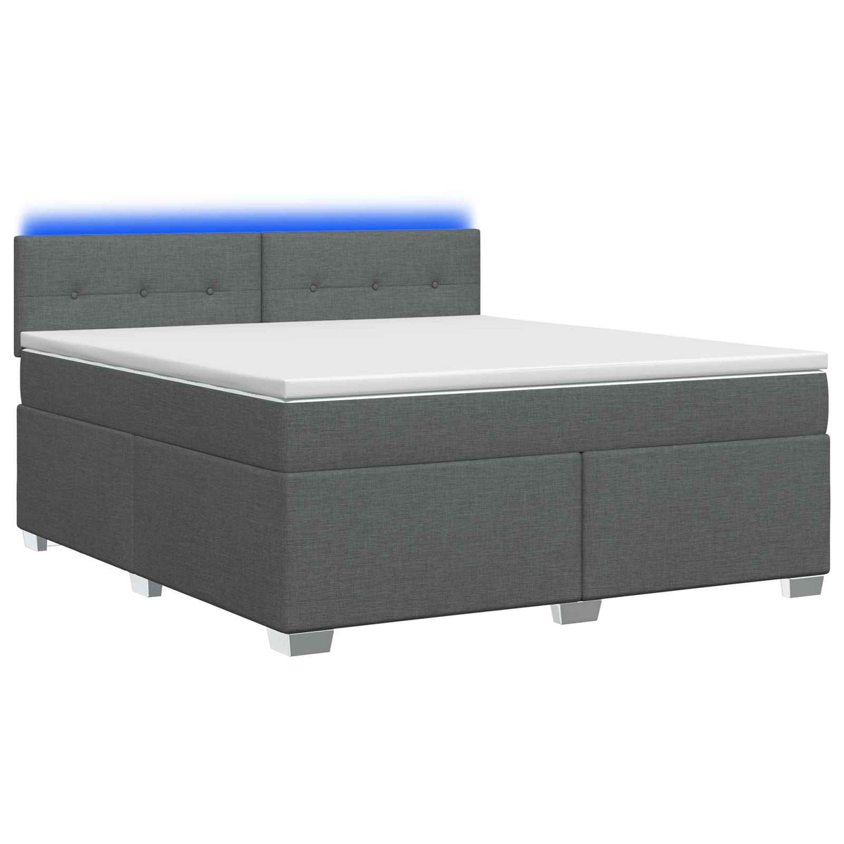 Krevet s box springom, madracem i LED-om Tamnosiva 140 x 200 cm