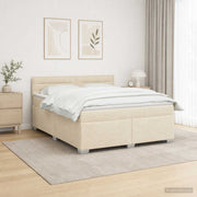 Krevet s box springom, madracem i LED-om Krem 180 x 200 cm