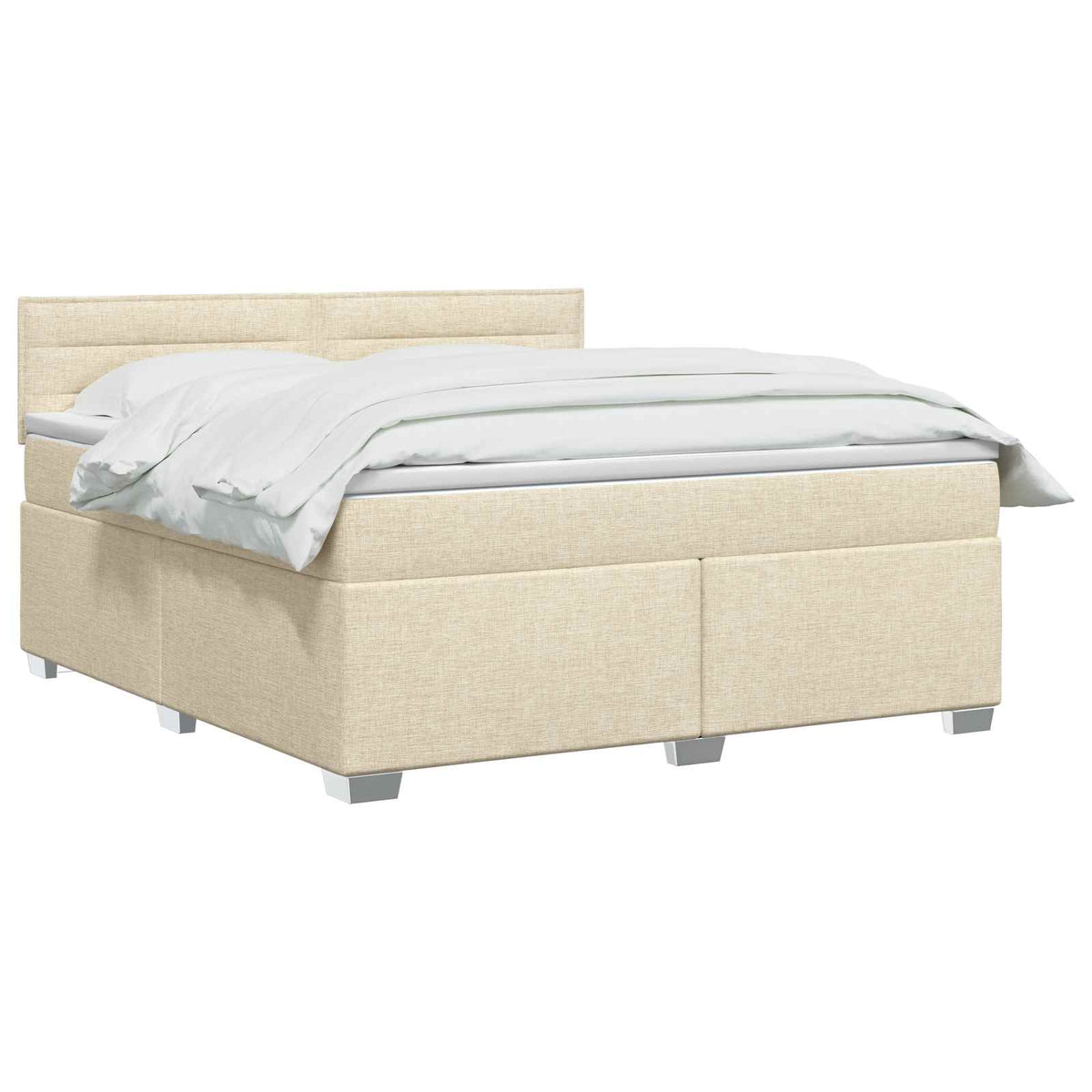 Krevet s box springom, madracem i LED-om Krem 180 x 200 cm