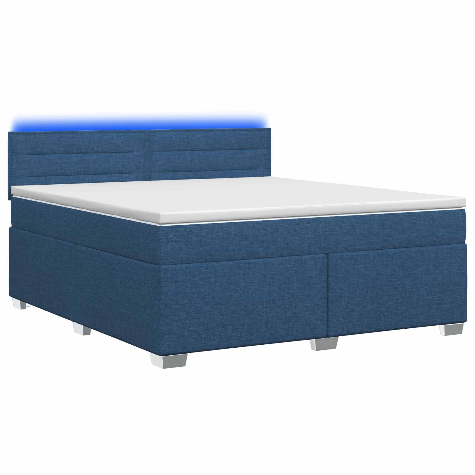 Krevet s box springom, madracem i LED-om Plava 180 x 200 cm