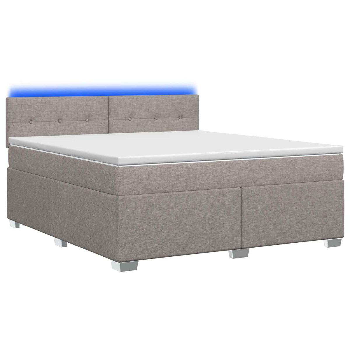 Krevet s box springom, madracem i LED-om Sivosmeđa 180 x 200 cm