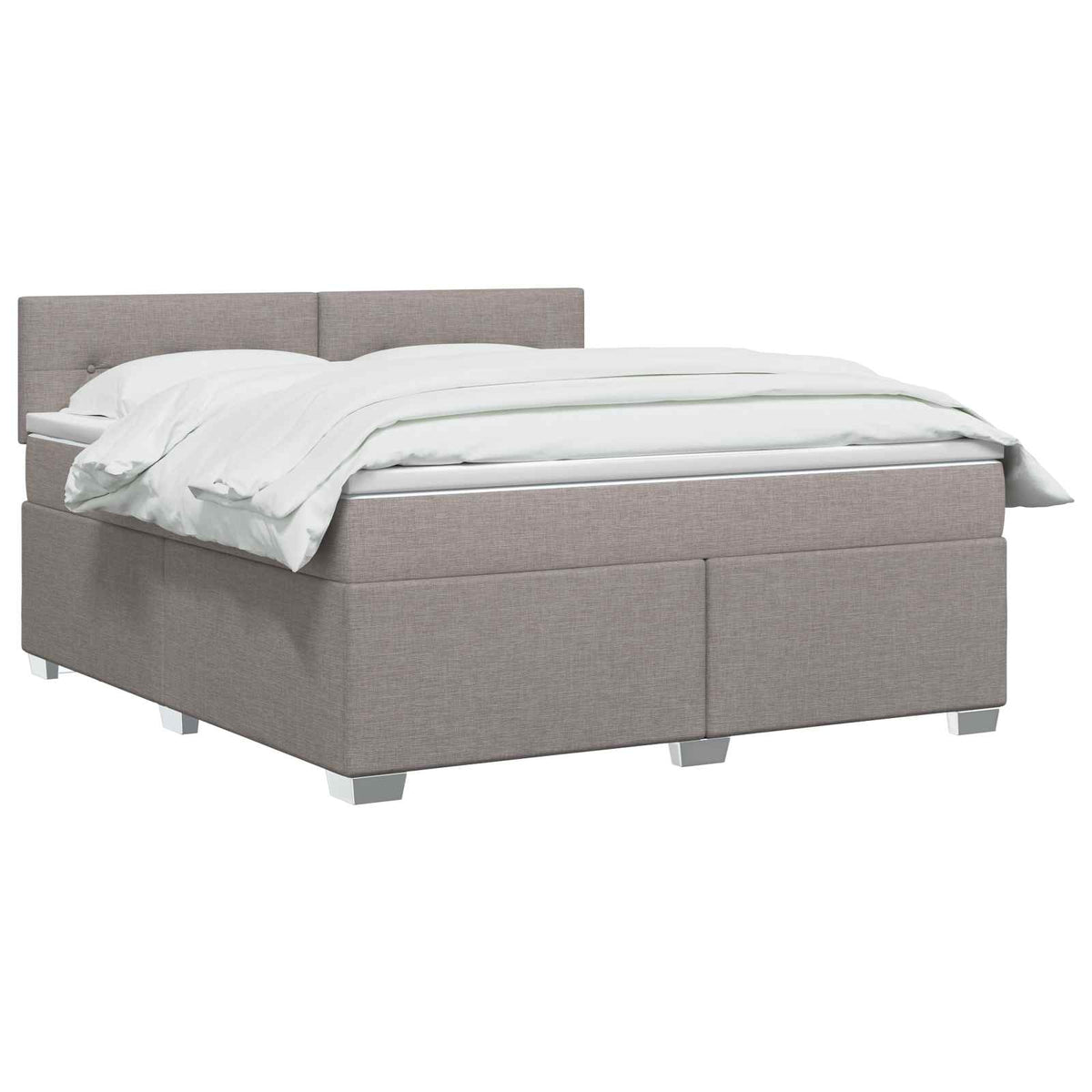 Krevet s box springom, madracem i LED-om Sivosmeđa 180 x 200 cm
