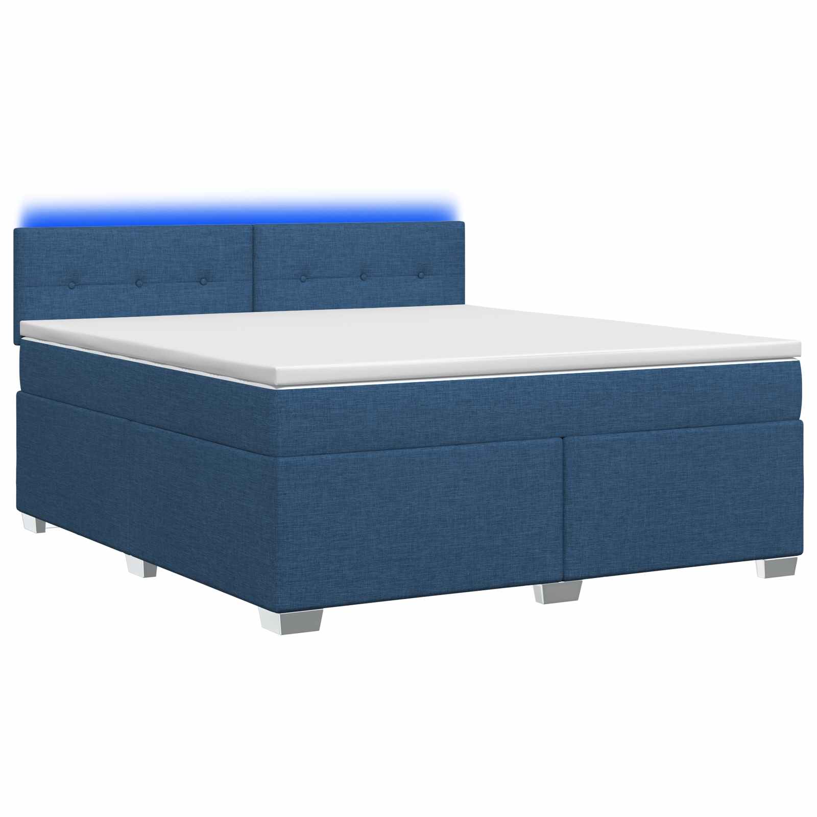 Krevet s box springom, madracem i LED-om Plava 180 x 200 cm
