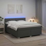 Krevet s box springom, madracem i LED-om Tamnosiva 180 x 200 cm