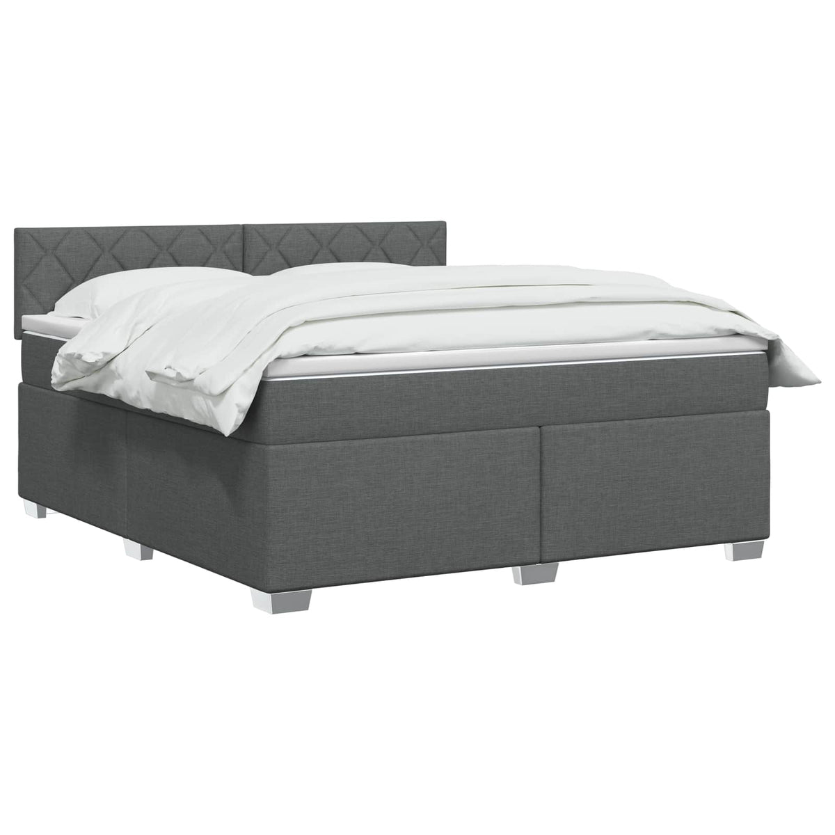 Krevet s box springom, madracem i LED-om Tamnosiva 180 x 200 cm