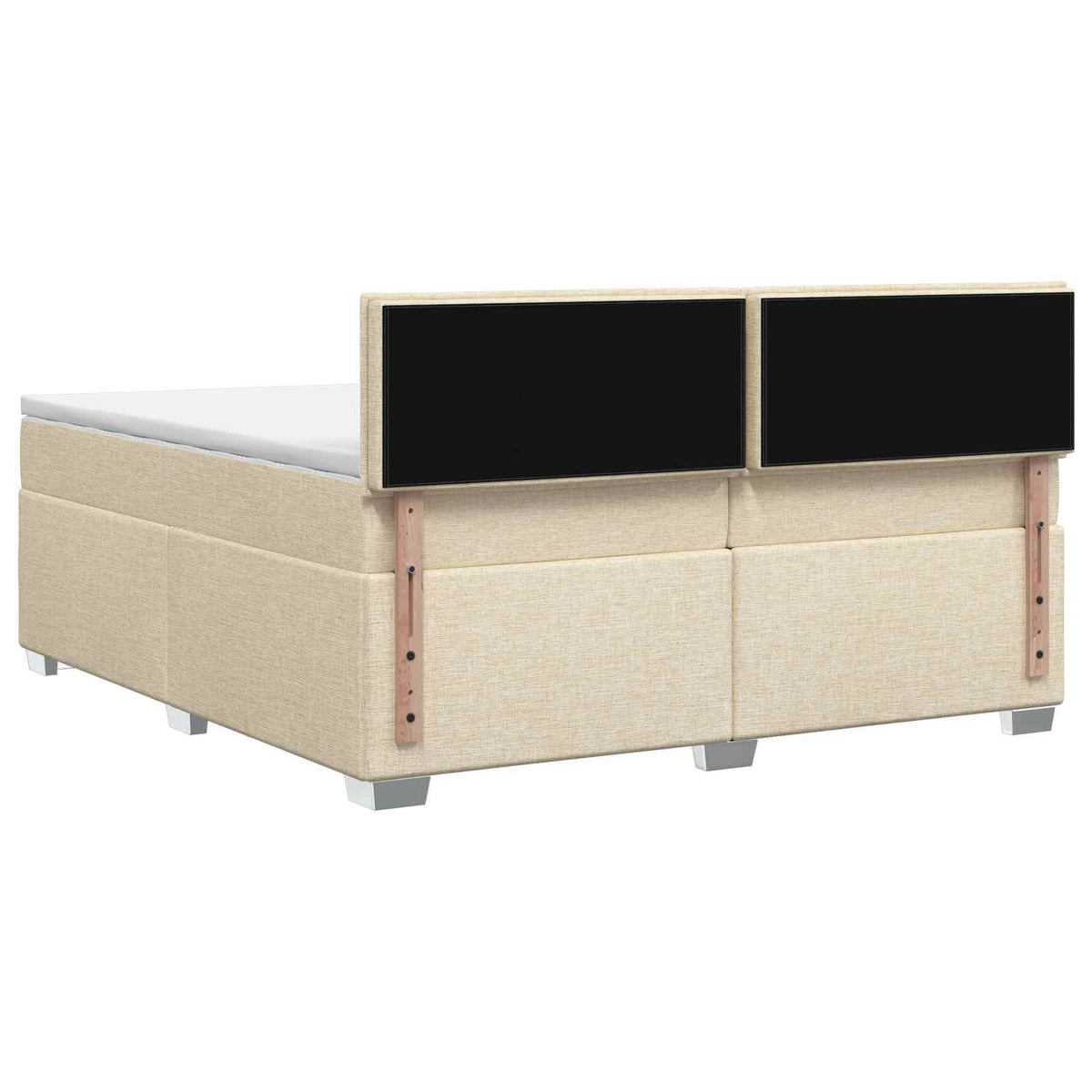 Krevet s box springom, madracem i LED-om Krem 200 x 200 cm