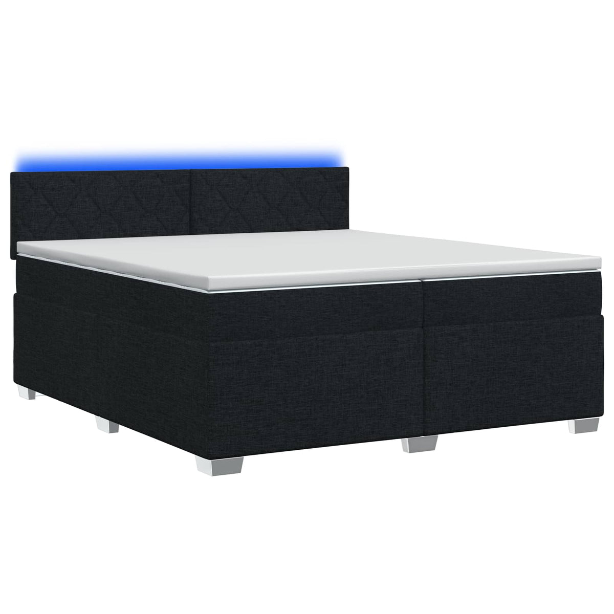 Krevet s box springom, madracem i LED-om Crna 200 x 200 cm