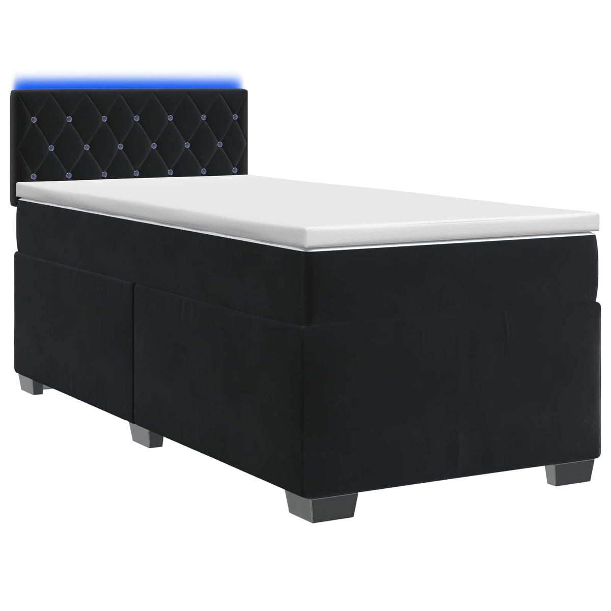 Krevet s box springom, madracem i LED-om Crna 90 x 190 cm
