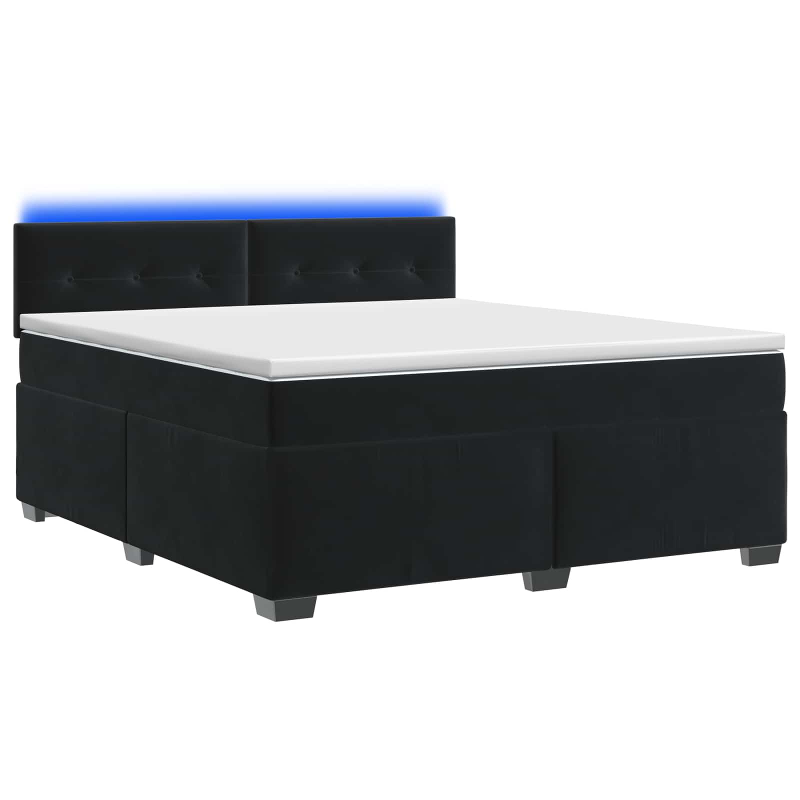 Krevet s box springom, madracem i LED-om Crna 160 x 200 cm