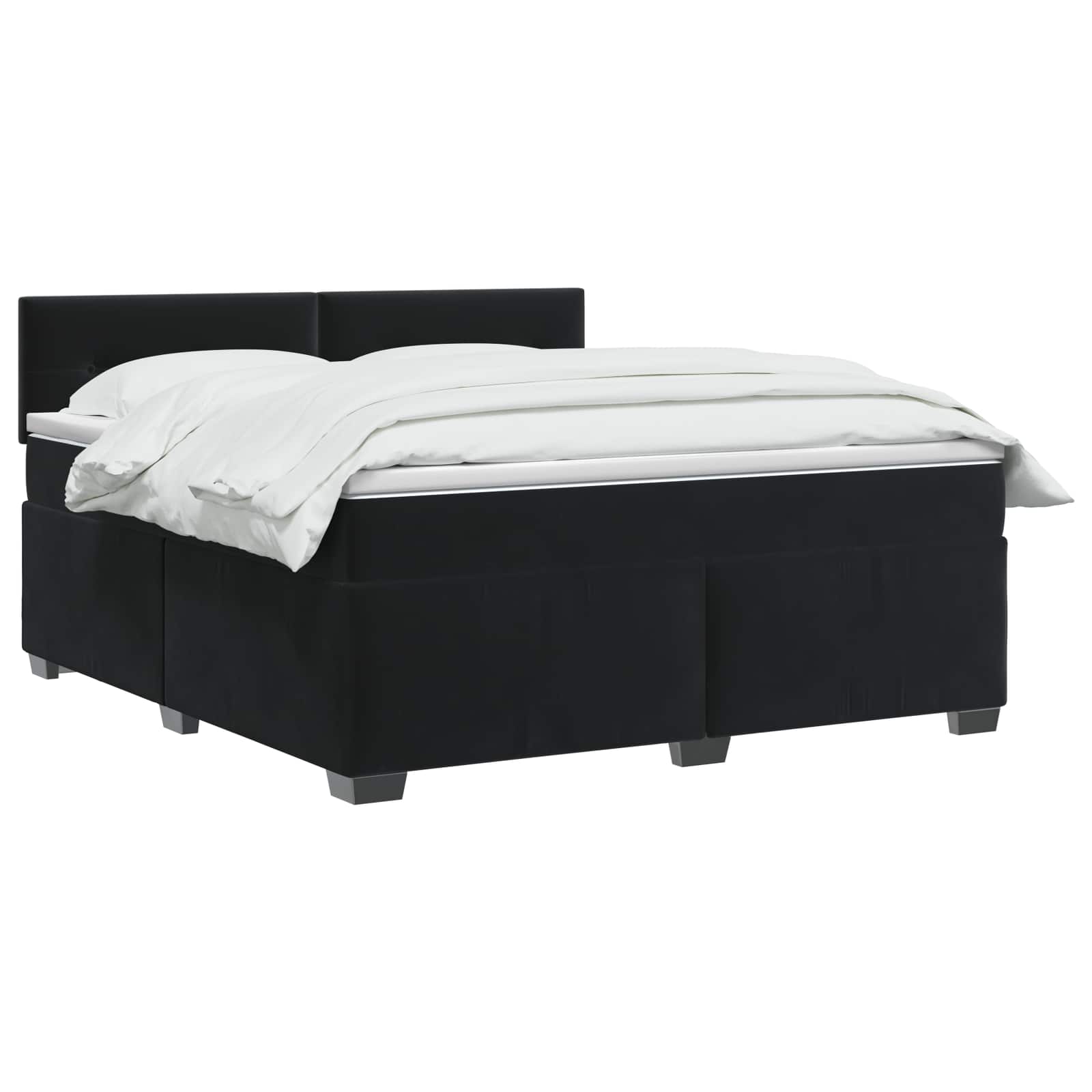 Krevet s box springom, madracem i LED-om Crna 160 x 200 cm