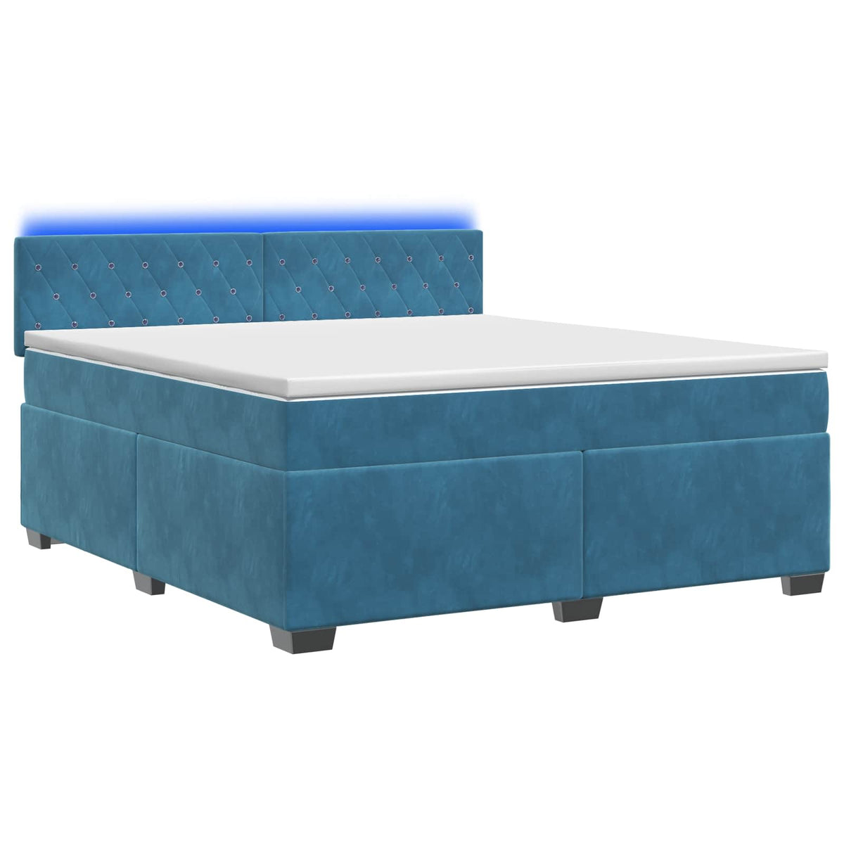 Krevet s box springom, madracem i LED-om Plava 180 x 200 cm
