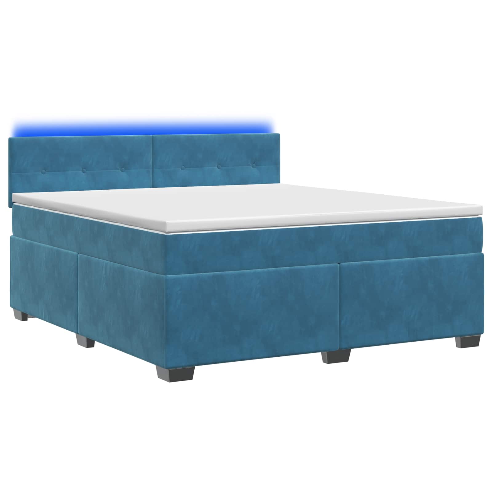 Krevet s box springom, madracem i LED-om Plava 180 x 200 cm