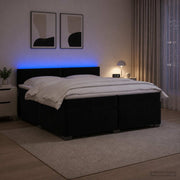 Krevet s box springom, madracem i LED-om Crna 200 x 200 cm