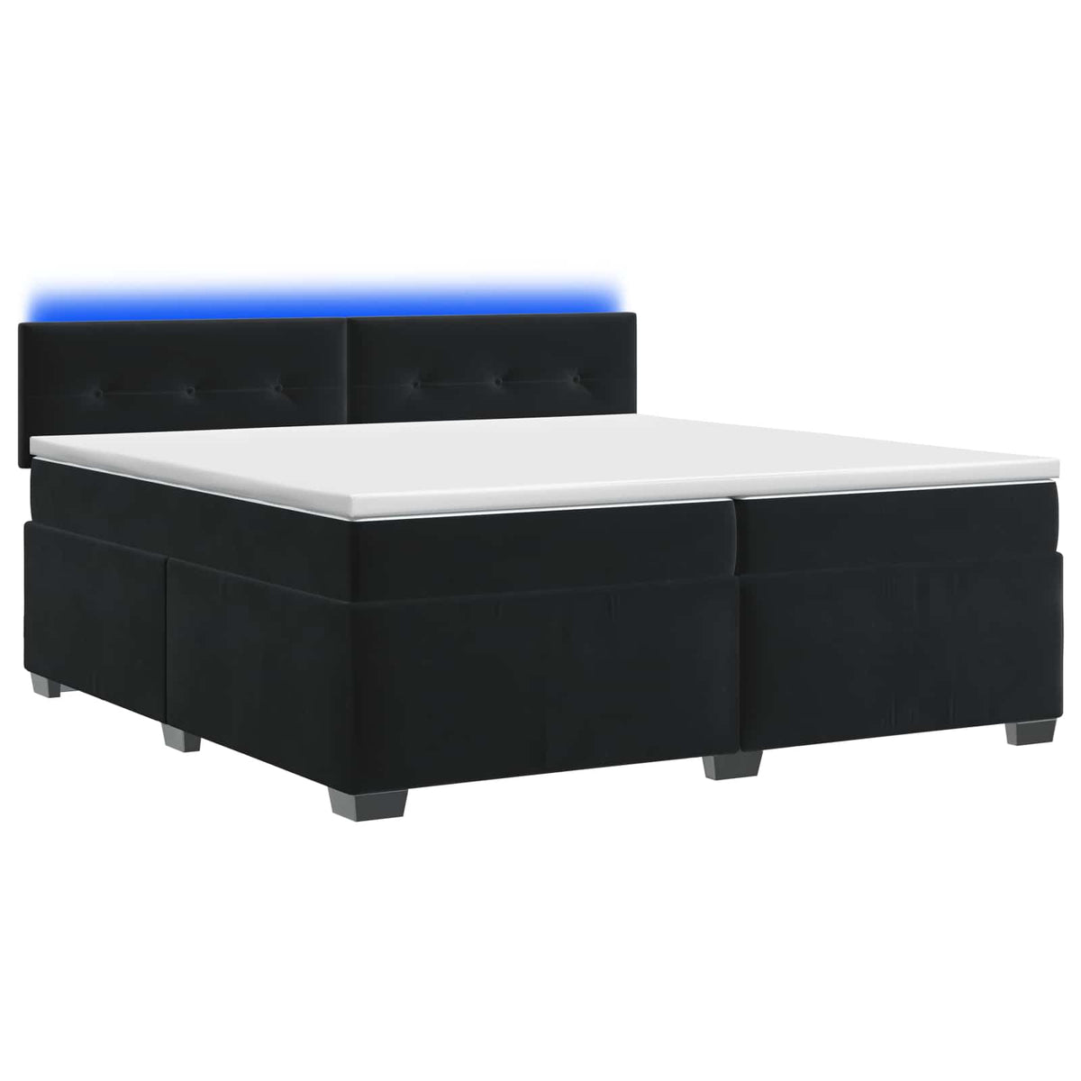 Krevet s box springom, madracem i LED-om Crna 200 x 200 cm