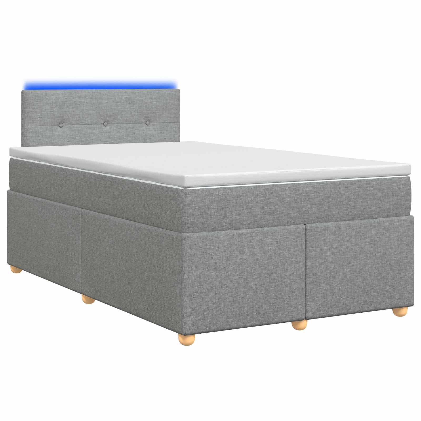 Boxspring krevet s madracem Svjetlosiva 120 x 190 cm Tkanina