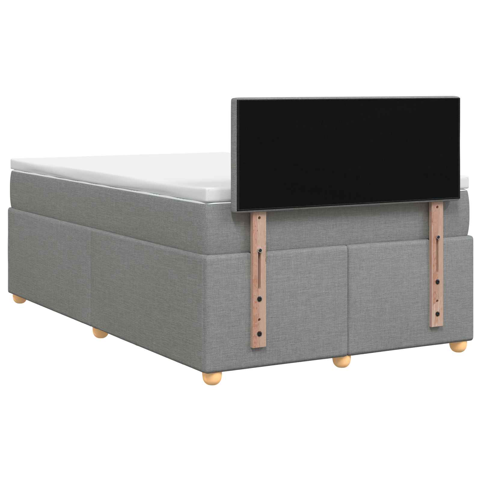 Boxspring krevet s madracem Svjetlosiva 120 x 190 cm Tkanina