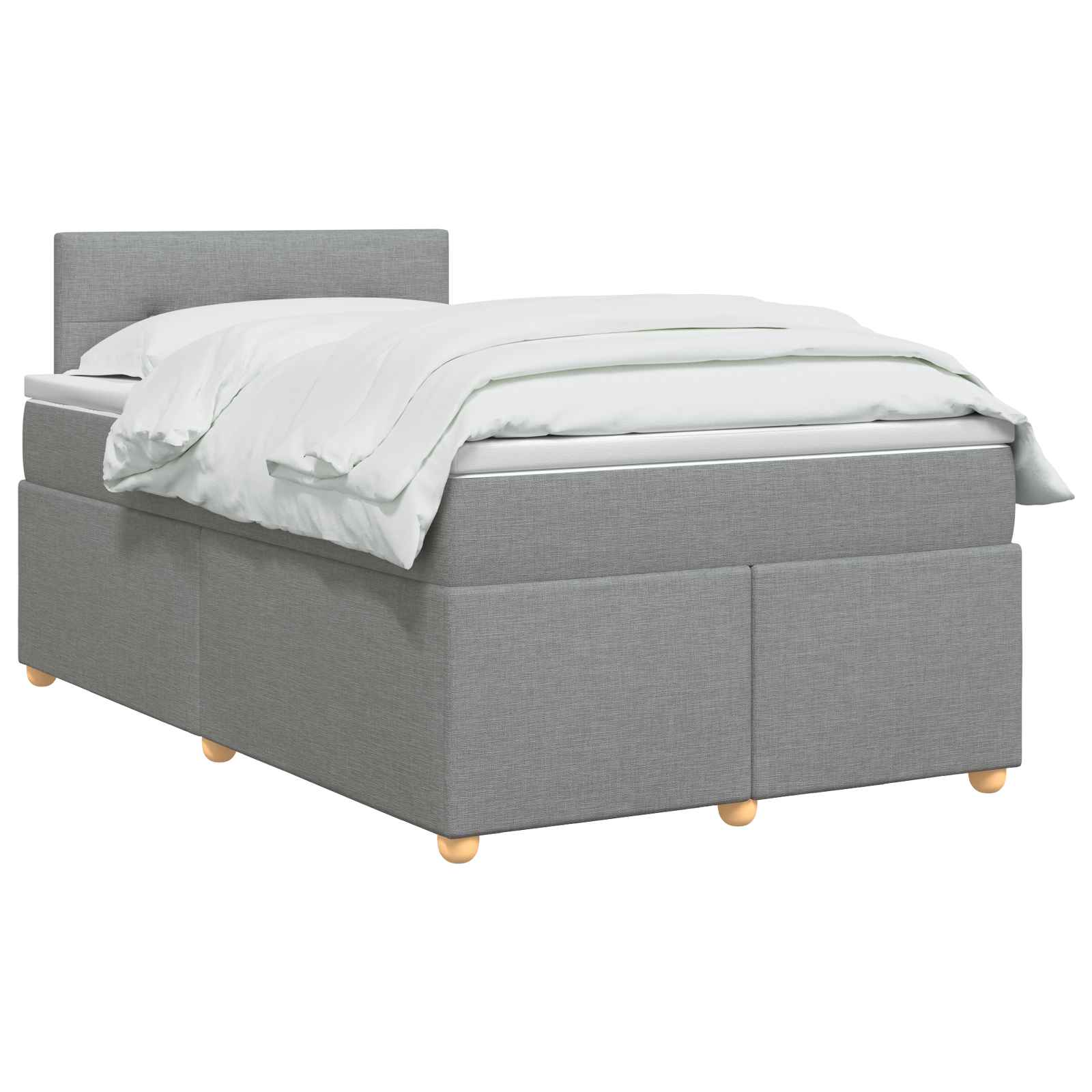 Boxspring krevet s madracem Svjetlosiva 120 x 190 cm Tkanina
