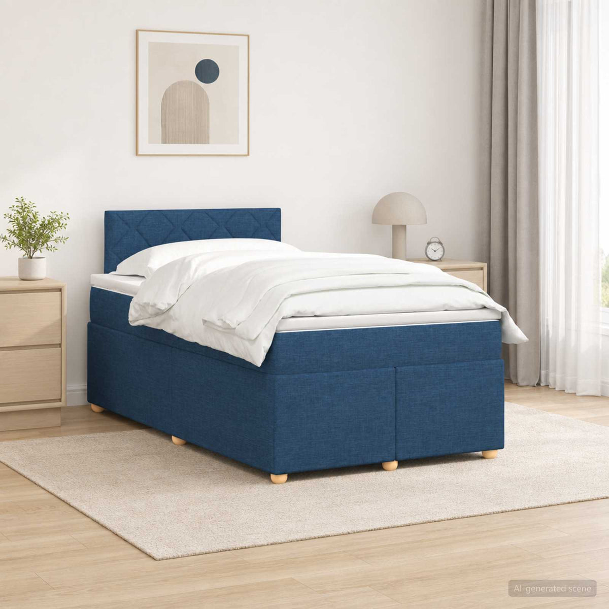 Boxspring krevet s madracem Plava 120 x 190 cm Tkanina